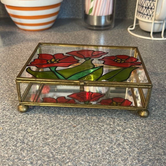 Vintage Stained Glass Trinket Box - Picture 2 of 8